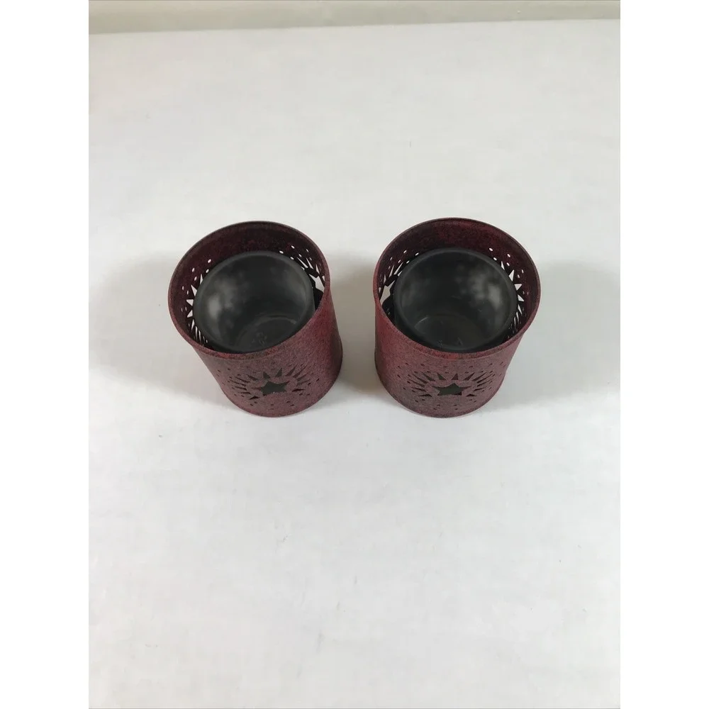 Partylite Early American Look Candle Holders Set Red - Picture 2 of 8